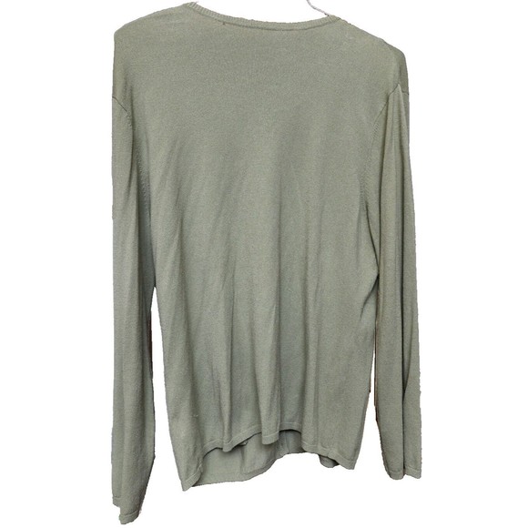 Vintage Look Embellished Green Sweater Size XL Boho Artsy Beaded Retro Feel - Picture 4 of 5